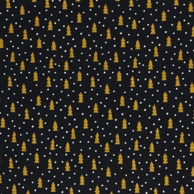 Baumwolle "Joel" Weihnachten Tannenbaum Bäume gold